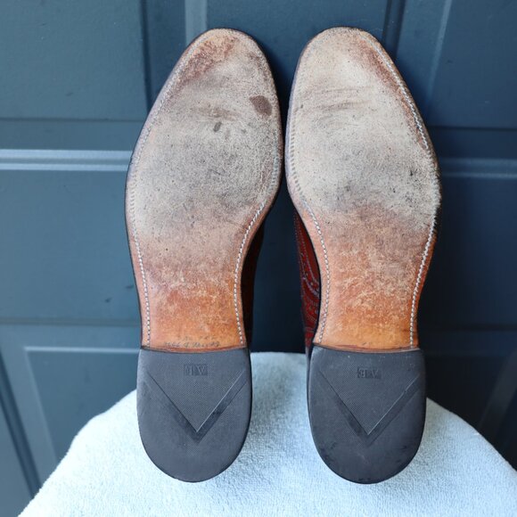 SALE - Allen Edmonds 10-AA McAllister Red Wingtip Oxford Mens Dress Shoes - Picture 11 of 15